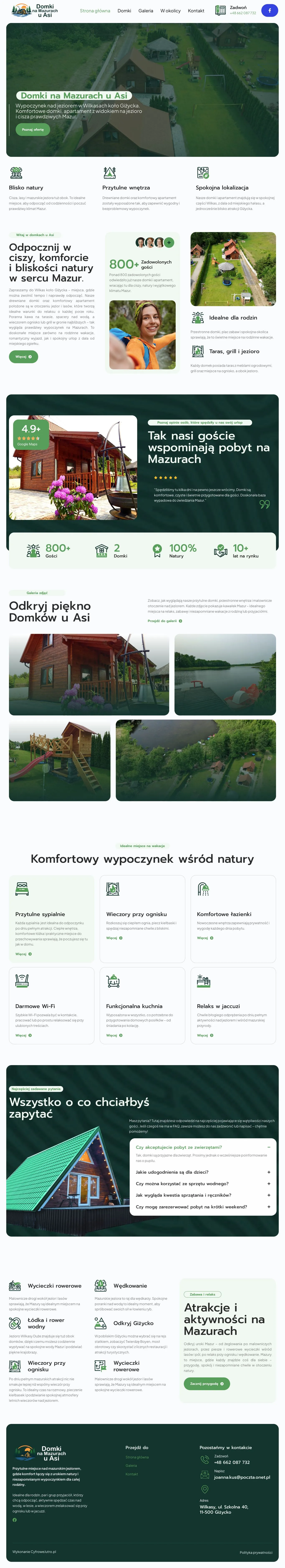 Podgląd strony Domki na Mazurach u Asi