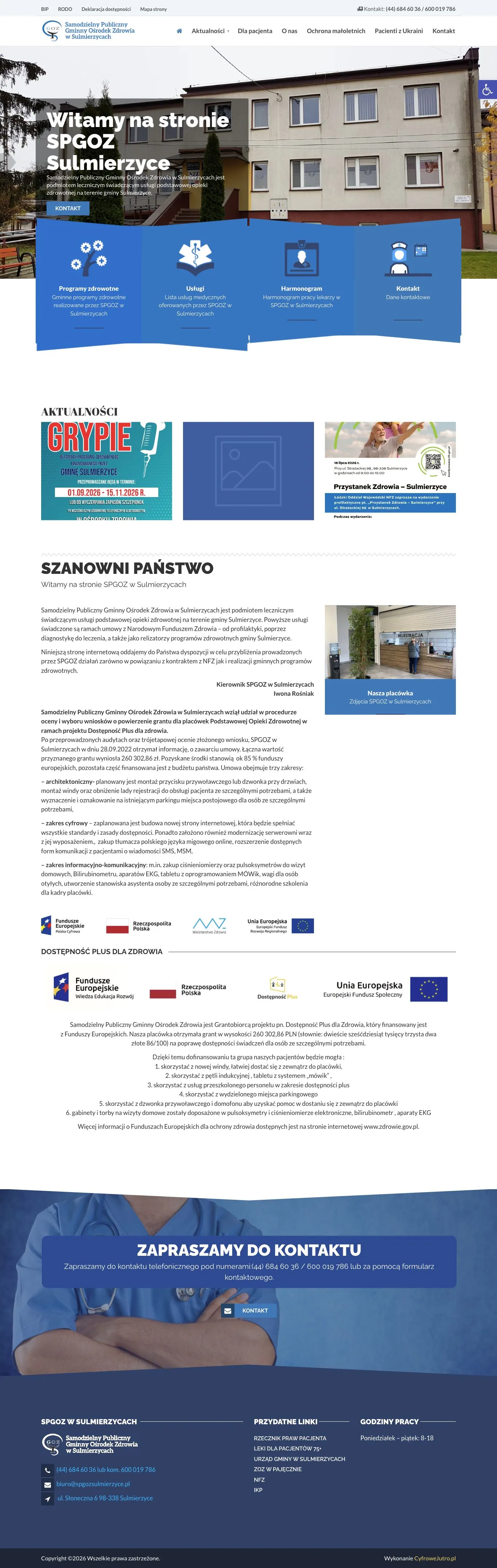 Podgląd strony SPGOZ Sulmierzyce